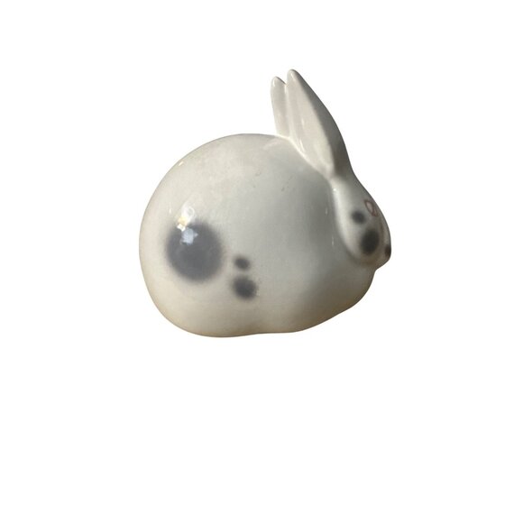 Vintage Department 56 Porcelain Bunny Rabbit White Gray - Picture 2 of 6